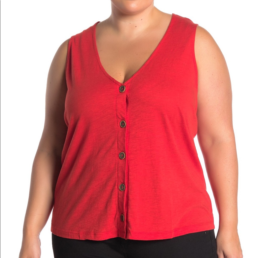 SANCTUARY Button Front Knit Tank